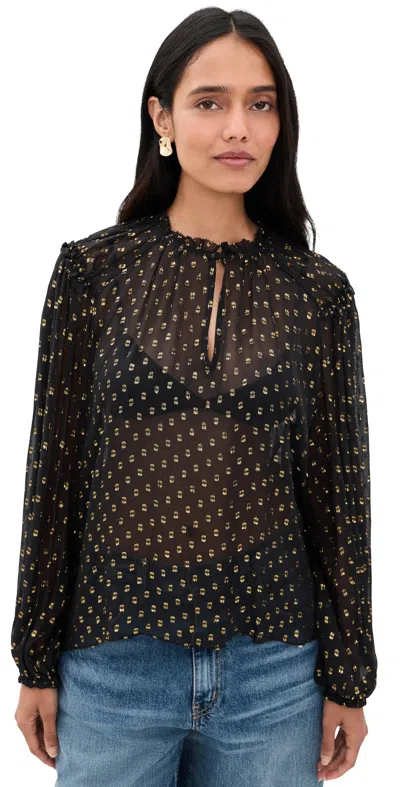 Ulla Johnson Elspen Silk Blouse Noir In Black