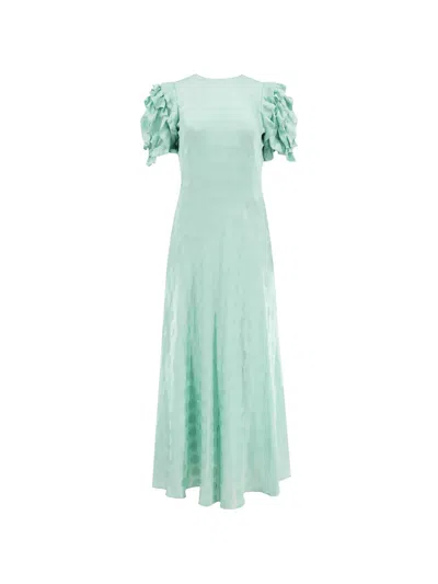 Ulla Johnson Elvia Ruffled-sleeeve Dress In Green