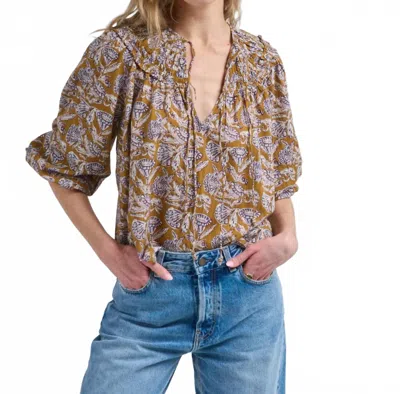 Ulla Johnson Elvie Self Tie Top In Fennel Blossom In Brown