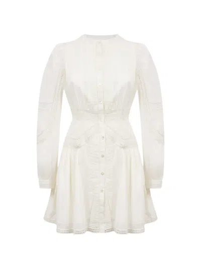 Ulla Johnson Elysia Lace-trim Cotton Mini Dress In White