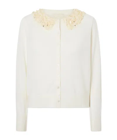 Ulla Johnson Anna Embellished Merino Wool Cardigan In Neutral