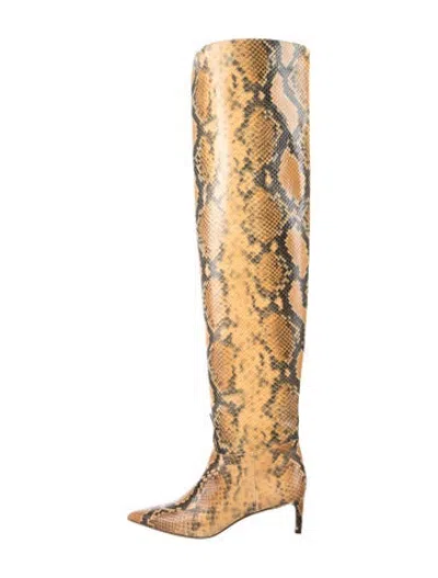 Pre-owned Ulla Johnson Embossed Leather Animal Print Boots In Neutrals