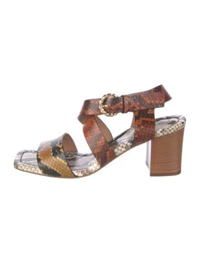 Pre-owned Ulla Johnson Embossed Leather Animal Print W/ Tags In Brown