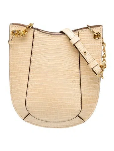 Pre-owned Ulla Johnson Embossed Leather Crossbody Bag In Neutrals