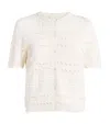 Ulla Johnson Abriana Eyelet Knit Cardigan In Ivory In Multi