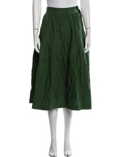 Pre-owned Ulla Johnson Embroidered Accent Knee-length Skirt In Green