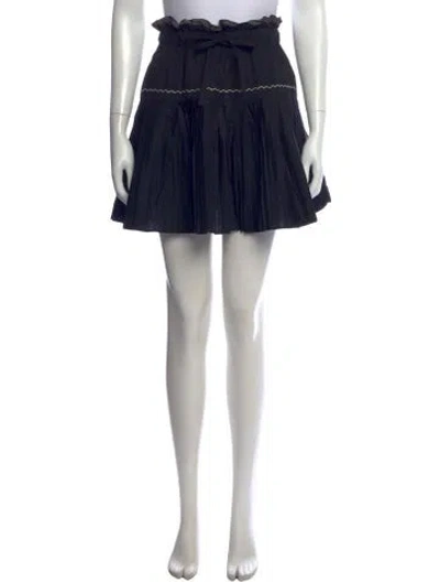 Pre-owned Ulla Johnson Embroidered Accent Mini Skirt In Black