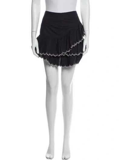 Pre-owned Ulla Johnson Embroidered Accent Mini Skirt In Gray