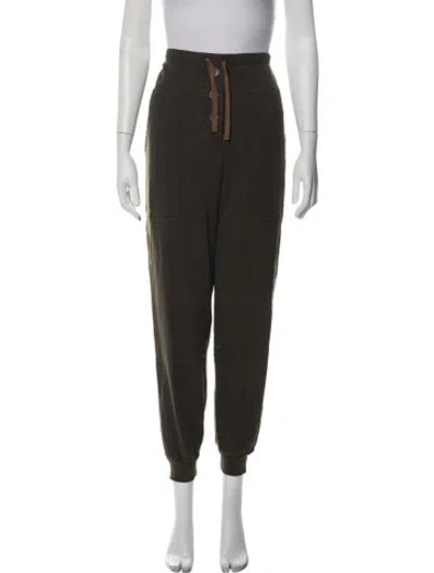 Pre-owned Ulla Johnson Embroidered Accent Sweatpants In Green