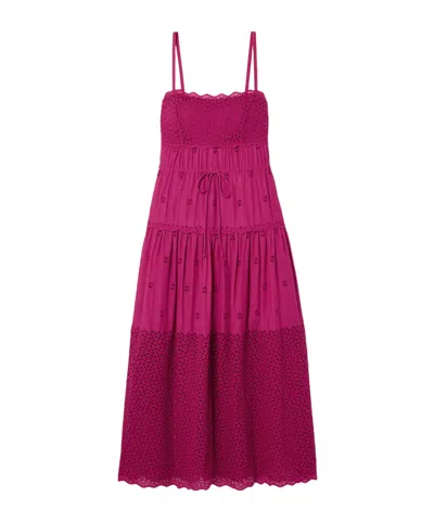 Ulla Johnson Embroidered Detail Slip Dress In Red