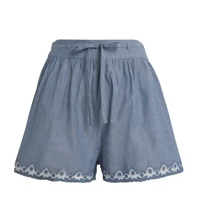 ULLA JOHNSON EMBROIDERED ELOWEN SHORTS