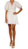 Ulla Johnson Embroidered Short-sleeved Mini Dress In White