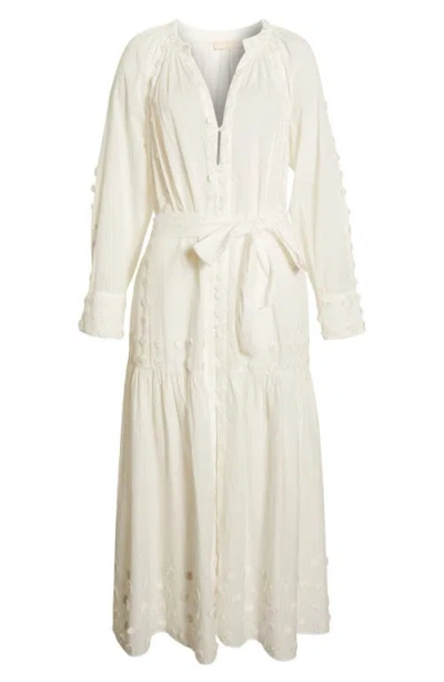 Ulla Johnson Emera Embroidered Tie Waist Long Sleeve Midi Dress