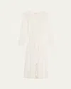 Ulla Johnson Emera Long-sleeve Shirtdress Coverup In White