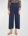 ULLA JOHNSON EMERY WIDE-LEG CROPPED COTTON PANT