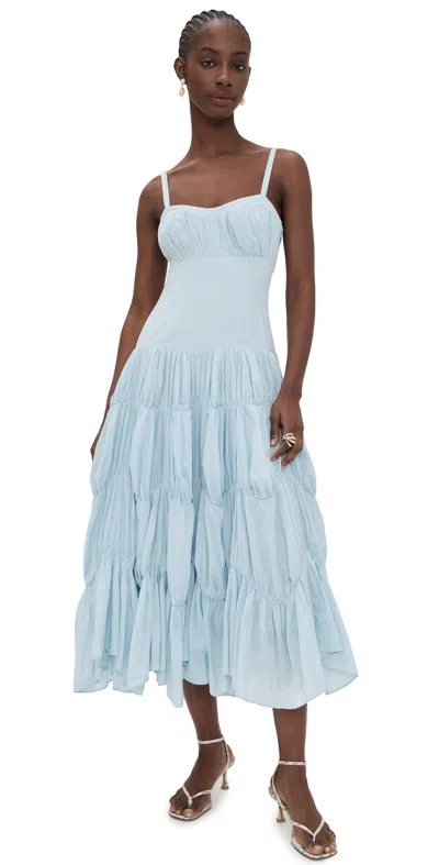 Ulla Johnson Emmalina Sleeveless Midi Dress In Adriatic In White