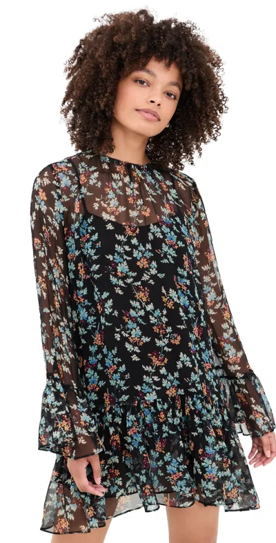Ulla Johnson Emmeline Silk Mini Dress Nightshade In Multi