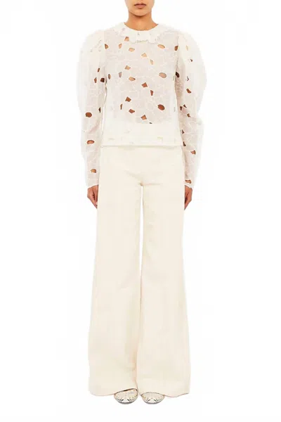 Ulla Johnson Enid Long Sleeve Blouse In White
