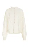 Ulla Johnson Esme Embroidered Tulle Top In Ivory