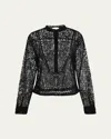 ULLA JOHNSON ESME SHEER EMBROIDERED BLOUSE