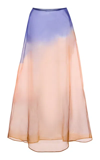 Ulla Johnson Esmeray Printed Silk Midi Skirt In Blue