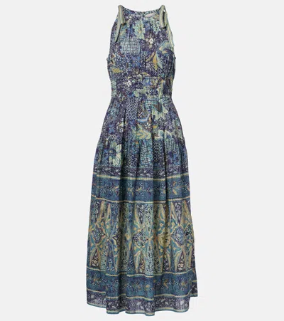 Ulla Johnson Essie Gathered Cotton-blend Maxi Dress In Portofino