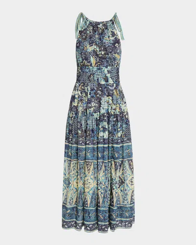 ULLA JOHNSON ESSIE PRINTED SLEEVELESS MIDI DRESS