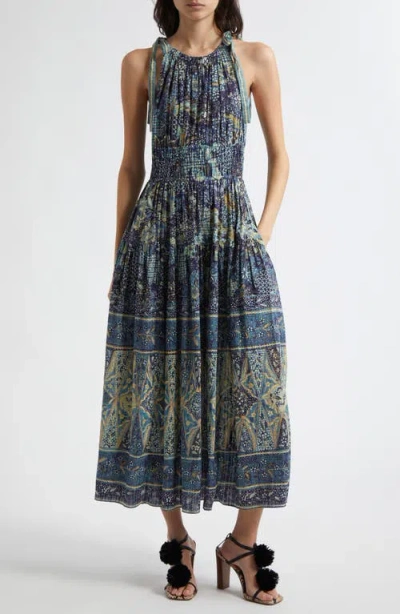 ULLA JOHNSON ULLA JOHNSON ESSIE SMOCKED WAIST SLEEVELESS MAXI DRESS