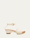 Ulla Johnson Esti Leather Ankle-strap Clog Sandals