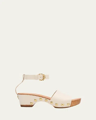 Ulla Johnson Esti Leather Ankle-strap Clog Sandals