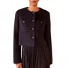 Ulla Johnson Eve Cropped Jacket In Noir In Black