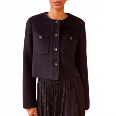 Ulla Johnson Eve Cropped Jacket In Noir In Black