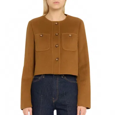 Ulla Johnson Eve Cropped Jacket In Willow In Brown