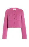 Ulla Johnson Eve Cropped Wool-blend Jacket In Pink