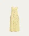 Ulla Johnson Eve Embellished Silk Midi Dress In Citron