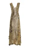 Ulla Johnson Evelyn Metallic Crocheted Cotton Maxi Dress In Gold