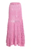 Ulla Johnson Evita High-rise Knit Cotton Midi Skirt In Pink