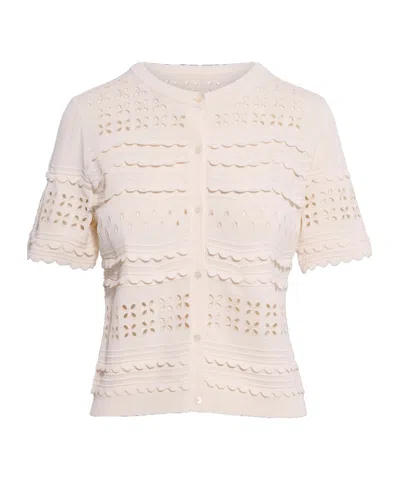 Ulla Johnson Eyelet Knit Cardigan In Neutral