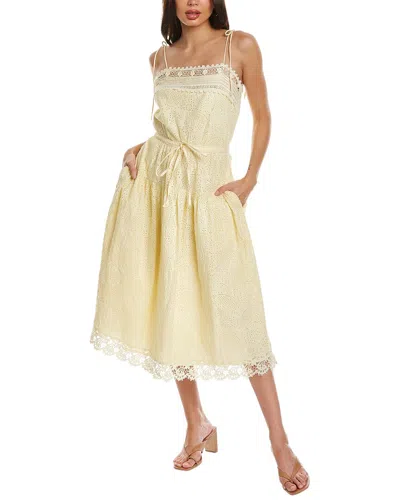 Ulla Johnson Eyelet Maxi Dress In Yellow