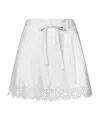 Ulla Johnson Sabine Belted Broderie Anglaise Cotton Shorts In White