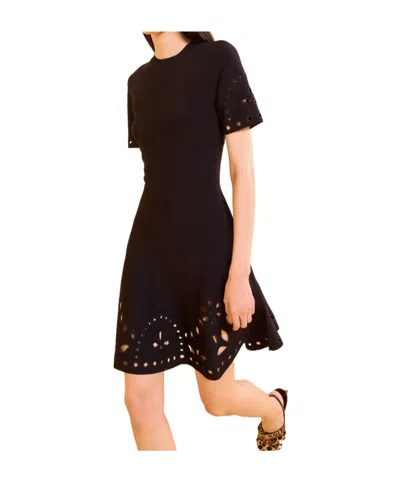 Ulla Johnson Fania Short Sleeve Knit Mini Dress In Black