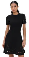 Ulla Johnson Fania Short Sleeve Knit Mini Dress Noir In Black