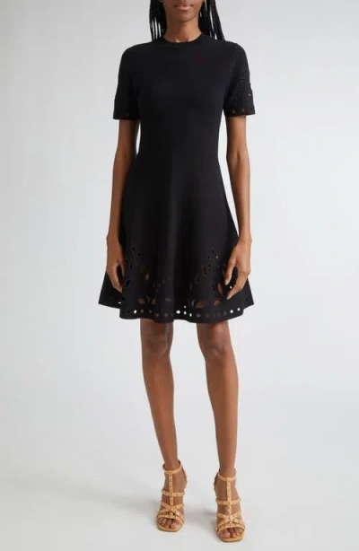ULLA JOHNSON ULLA JOHNSON FANNA EYELET DETAIL KNIT MINIDRESS