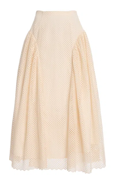 Ulla Johnson Faun Lace Cotton Midi Skirt In Neutral
