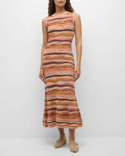 Ulla Johnson Fauna Sleeveless Knit Midi Dress In Sunset