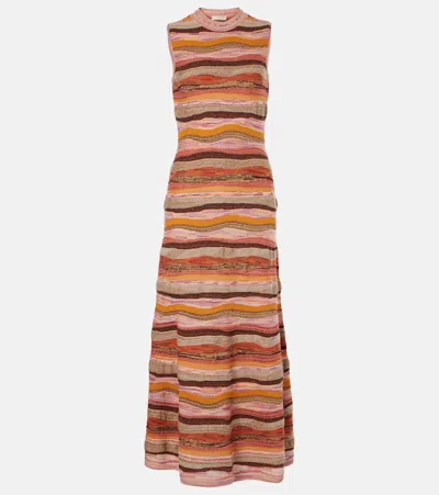 ULLA JOHNSON FAUNA STRIPED COTTON-BLEND MINIDRESS