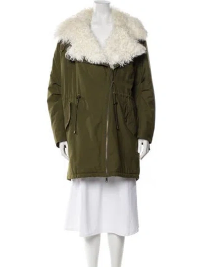 Pre-owned Ulla Johnson Faux Fur Coat In Green