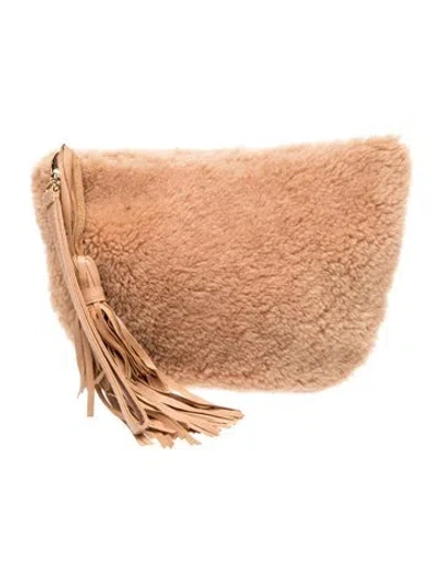 Pre-owned Ulla Johnson Faux Fur Crossbody Bag In Neutrals