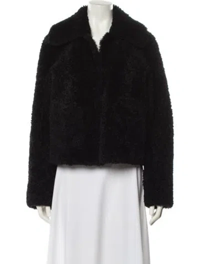 Pre-owned Ulla Johnson Faux Fur Jacket In Black