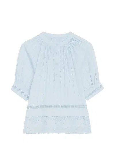 Ulla Johnson Faye Puff-sleeve Top In Blue
